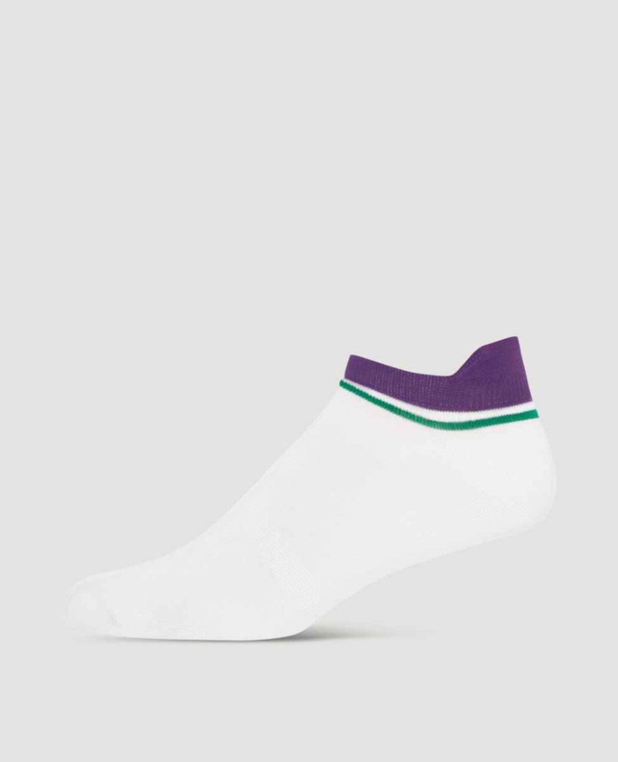 Clothing Wimbledon Socks | Socks Trainer - White & Purple